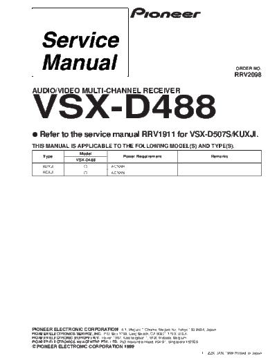 Pioneer VSX-D488 RRV2098  Pioneer Audio VSX-D488 VSX-D488_RRV2098.pdf