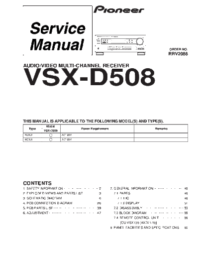 Pioneer hfe pioneer vsx-d508 service  Pioneer Audio VSX-D508 hfe_pioneer_vsx-d508_service.pdf