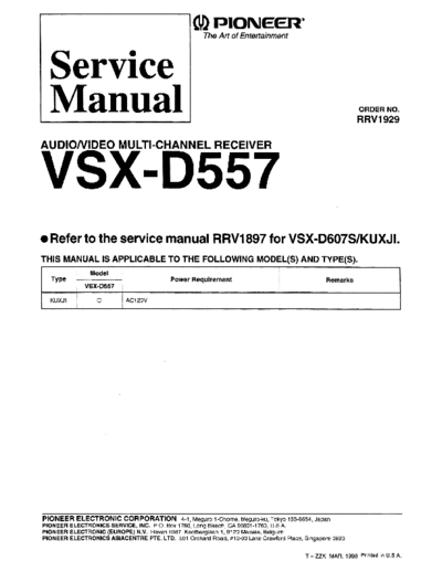 Pioneer hfe pioneer vsx-d557 service rrv1929 en  Pioneer Audio VSX-D557 hfe_pioneer_vsx-d557_service_rrv1929_en.pdf