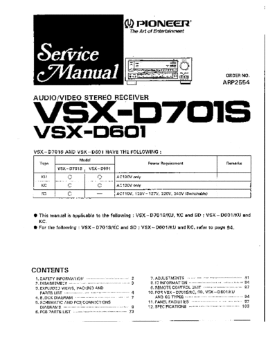 Pioneer hfe pioneer vsx-d601 d701s service  Pioneer Audio VSX-D601 hfe_pioneer_vsx-d601_d701s_service.pdf