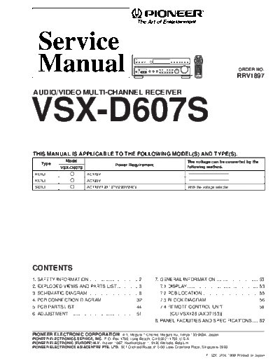 Pioneer hfe pioneer vsx-d607s service en  Pioneer Audio VXS-D607S hfe_pioneer_vsx-d607s_service_en.pdf