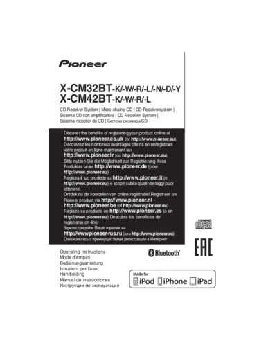 Pioneer hfe pioneer x-cm32bt cm42bt en de fr nl es it ru  Pioneer Audio X-CM32BT hfe_pioneer_x-cm32bt_cm42bt_en_de_fr_nl_es_it_ru.pdf