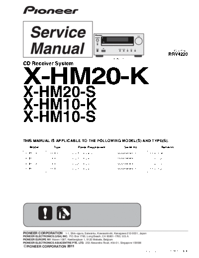 Pioneer pioneer x-hm10 x-hm20 sm  Pioneer Audio X-HM10 X-HM20 pioneer_x-hm10_x-hm20_sm.pdf