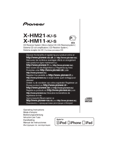 Pioneer hfe pioneer x-hm11 hm21-k-s en de fr nl es it  Pioneer Audio X-HM11 hfe_pioneer_x-hm11_hm21-k-s_en_de_fr_nl_es_it.pdf