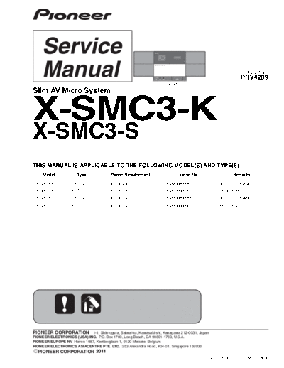 Pioneer pioneer x-smc3-k x-smc3-s sm  Pioneer Audio X-SMC3-K pioneer_x-smc3-k_x-smc3-s_sm.pdf