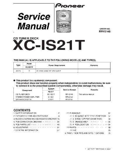 Pioneer hfe pioneer xc-is21t service en  Pioneer Audio XC-IS21T hfe_pioneer_xc-is21t_service_en.pdf