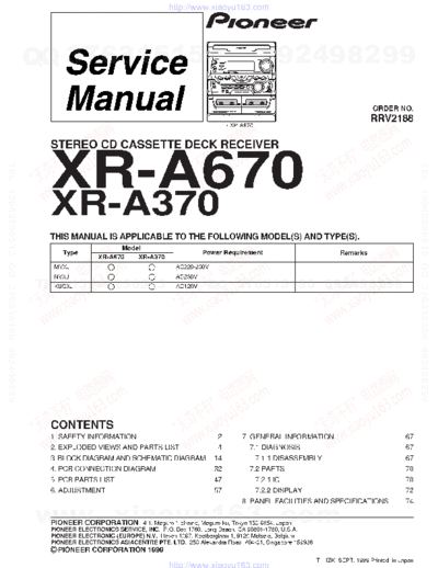 Pioneer xra670  Pioneer Audio XR-A670 xra670.pdf