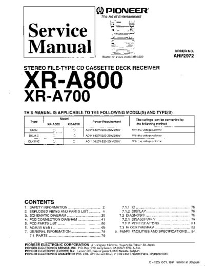 Pioneer hfe pioneer xr-a700 a800 service en  Pioneer Audio XR-A700 hfe_pioneer_xr-a700_a800_service_en.pdf