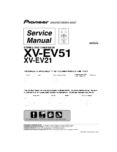 Pioneer hfe   xv-ev21 ev51 service rrv2636 en  Pioneer Audio XV-EV51 hfe_pioneer_xv-ev21_ev51_service_rrv2636_en.pdf