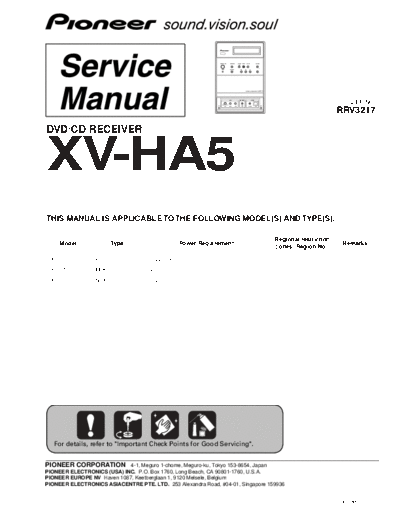 Pioneer hfe pioneer xv-ha5 service rrv3217 en  Pioneer Audio XV-HA5 hfe_pioneer_xv-ha5_service_rrv3217_en.pdf