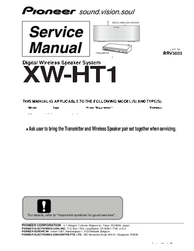 Pioneer hfe   xw-ht1 service rrv3009 en  Pioneer Audio XW-HT1 hfe_pioneer_xw-ht1_service_rrv3009_en.pdf