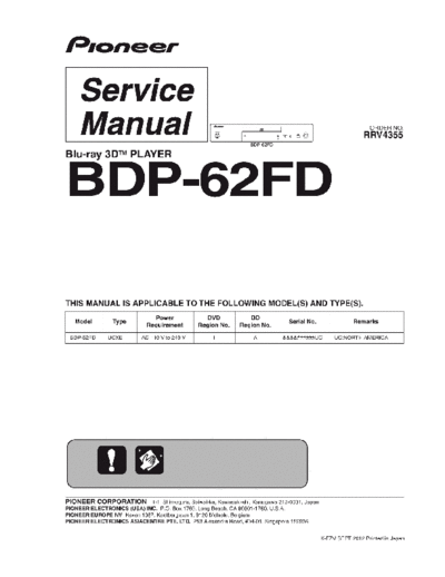 Pioneer hfe   bdp-62fd service rrv4355 en  Pioneer Blue Ray BDP-62FD hfe_pioneer_bdp-62fd_service_rrv4355_en.pdf