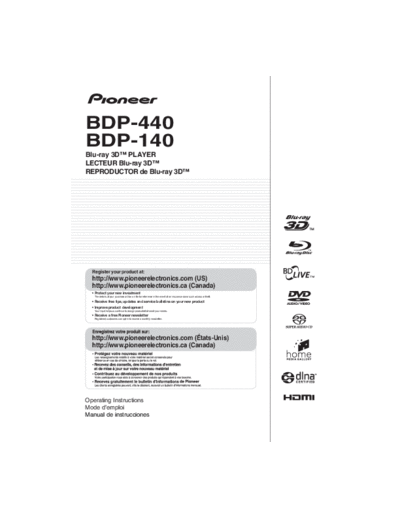 Pioneer BDP-140 OperatingInstructions100411  Pioneer Blue Ray BDP-140 BDP-140_OperatingInstructions100411.pdf