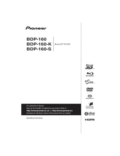 Pioneer hfe pioneer bdp-160 en  Pioneer Blue Ray BDP-160 hfe_pioneer_bdp-160_en.pdf