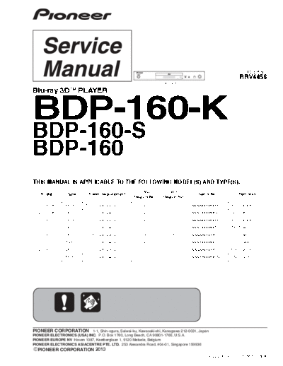 Pioneer pioneer bdp 160  Pioneer Blue Ray BDP-160 pioneer_bdp_160.pdf