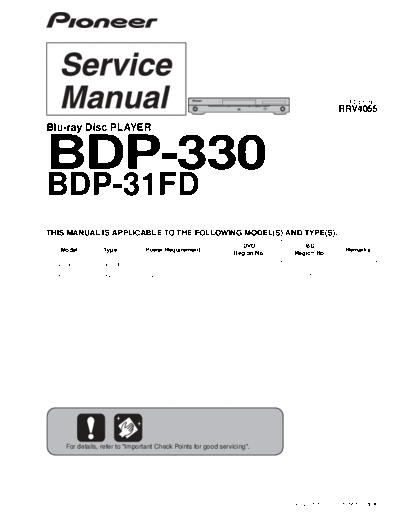 Pioneer hfe pioneer bdp-31fd 330 service en  Pioneer Blue Ray BDP-330 hfe_pioneer_bdp-31fd_330_service_en.pdf