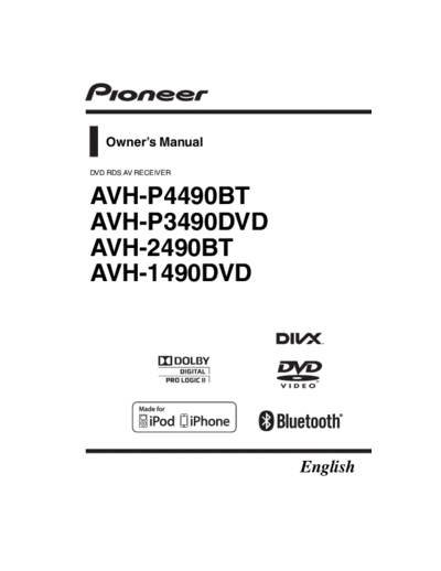 Pioneer avhp4490bt  Pioneer Car Audio AVH-P4490BT avhp4490bt.pdf
