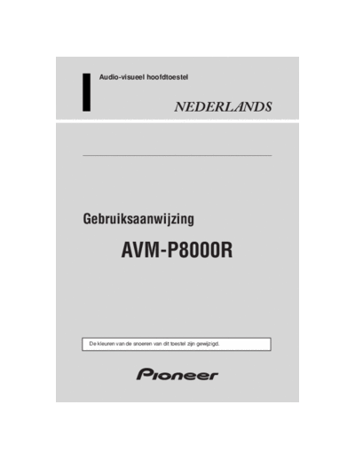 Pioneer pioneer AVM-P8000R  Pioneer Car Audio AVM-P800R pioneer_AVM-P8000R.pdf