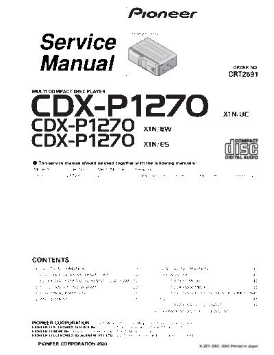 Pioneer pioneer cdx-p1270  Pioneer Car Audio CDX-P1270 pioneer_cdx-p1270.pdf