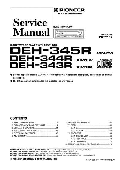 Pioneer DEH-343R 344R 345R  Pioneer Car Audio DEH-345R DEH-343R_344R_345R.djvu