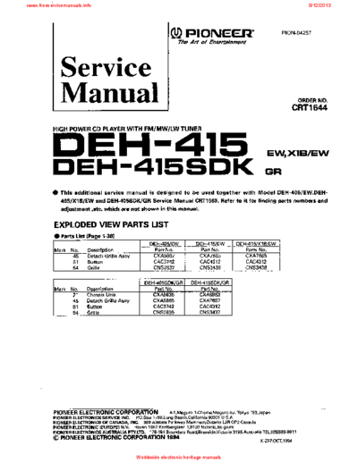 Pioneer deh-415  Pioneer Car Audio DEH-405 deh-415.pdf