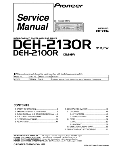 Pioneer DEH-2100R DEH-2130R  Pioneer Car Audio DEH-2100R DEH-2100R_DEH-2130R.djvu