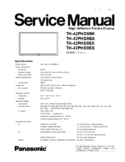 panasonic Panasonic TH-42PHD8BS TH-42PHD8ES TH-42PHD8EK TH-42PHD8BK [SM]  panasonic Training Manuals Panasonic TH-42PHD8BS TH-42PHD8ES TH-42PHD8EK TH-42PHD8BK [SM].rar