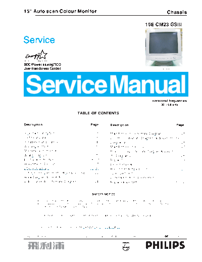 Philips cover  Philips Monitor Monitor CD 2001[1].part02 Monitor CD 2001 E-MANUALS Philips crt 105e cover.pdf
