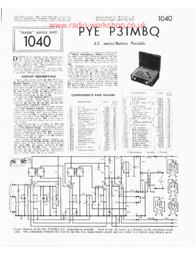 PYE (GB) pye-p31MBQ  . Rare and Ancient Equipment PYE (GB) pye-p31MBQ.pdf