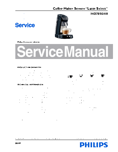 Philips HD785060  Philips Coffee Maker Senseo HD7860-60 HD785060.pdf