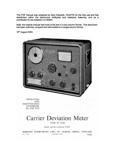 Marconi tf791d  Marconi tf791d.djvu