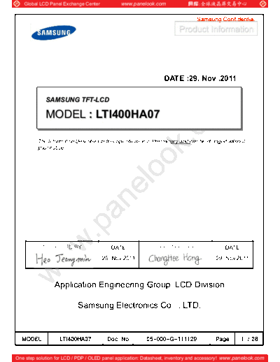 . Various Panel SAMSUNG LTI400HA07 0 [DS]  . Various LCD Panels Panel_SAMSUNG_LTI400HA07_0_[DS].pdf