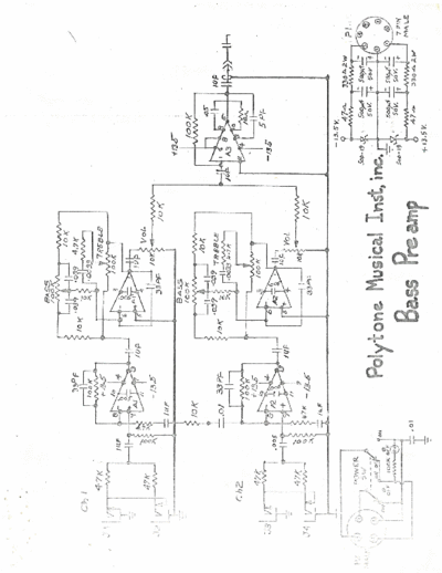 POLYTONE Polytone Bass Preamp Schematic  . Rare and Ancient Equipment POLYTONE Polytone Bass Preamp Schematic.pdf