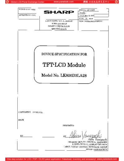 . Various Panel SHARP LK800D3LA28 2 [DS]  . Various LCD Panels Panel_SHARP_LK800D3LA28_2_[DS].pdf