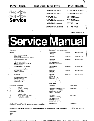 Philips tvcr mono98  Philips TV-VCR mono98 chassis Mono 98 chassis tvcr_mono98.pdf