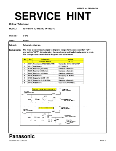 panasonic 98014  panasonic Bullettines Bulletins z-375 98014.pdf