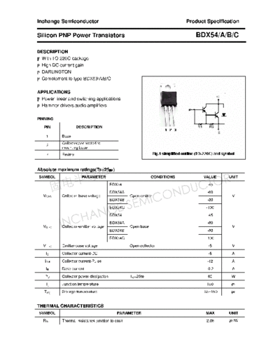 Inchange Semiconductor bdx54 a b c  . Electronic Components Datasheets Active components Transistors Inchange Semiconductor bdx54_a_b_c.pdf