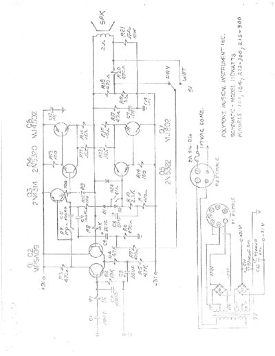 POLYTONE 110W Power Amp (Models 101, 104, 212-300, 215-300) Schematic  . Rare and Ancient Equipment POLYTONE Polytone 110W Power Amp (Models 101, 104, 212-300, 215-300) Schematic.pdf