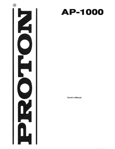 PROTON hfe proton ap-1000 en  . Rare and Ancient Equipment PROTON Audio AP-1000 hfe_proton_ap-1000_en.pdf