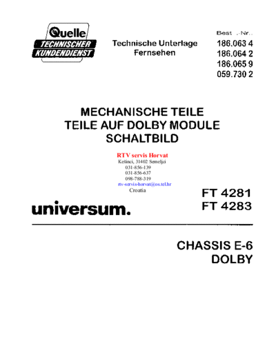 PANORAMA universum ft4281 chassis e6  . Rare and Ancient Equipment PANORAMA TV FT4281 universum_ft4281_chassis_e6.pdf