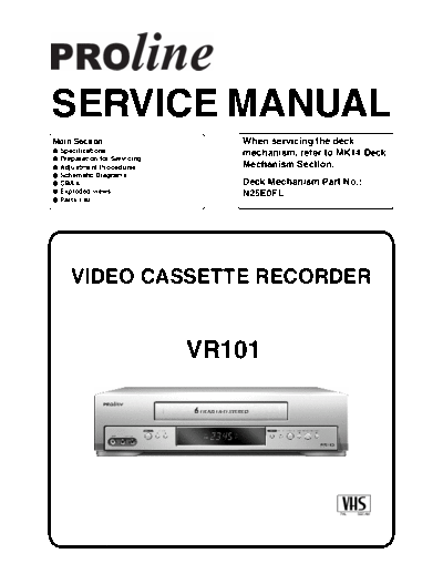PROLINE hfe proline vr101 service en  . Rare and Ancient Equipment PROLINE Video VR101 hfe_proline_vr101_service_en.pdf