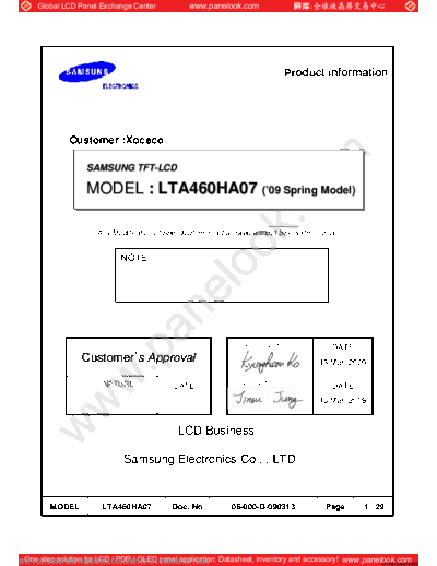 . Various Panel SAMSUNG LTA460HA07 1 [DS]  . Various LCD Panels Panel_SAMSUNG_LTA460HA07_1_[DS].pdf