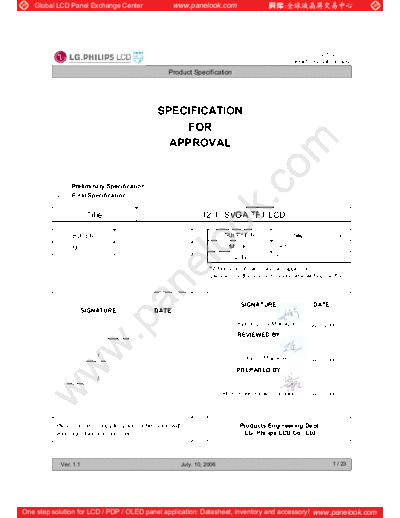 . Various Panel LG-Philips LCD LB121S03-TL01 0 [DS]  . Various LCD Panels Panel_LG-Philips_LCD_LB121S03-TL01_0_[DS].pdf