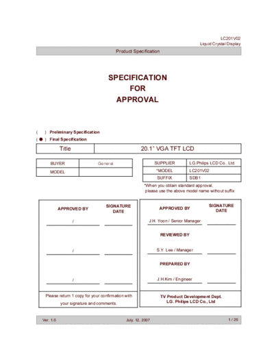 . Various Panel LG-Philips LCD LC201V02-SDB1 0 [DS]  . Various LCD Panels Panel_LG-Philips_LCD_LC201V02-SDB1_0_[DS].pdf