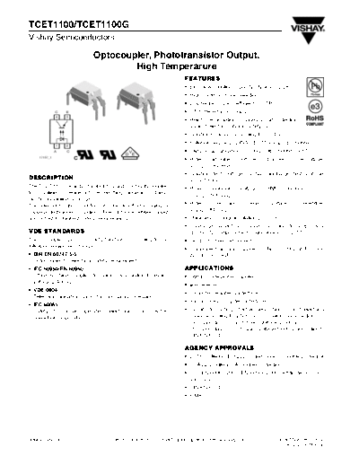 Philips datasheet TCET1100 serie  Philips LCD TV TPM2.1E la TPM21Ela datasheet TCET1100 serie.pdf