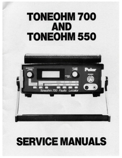 POLAR Toneohm 700 and 550 Service manual  . Rare and Ancient Equipment POLAR Meet app Toneohm 700 & 550 Toneohm 700 and 550 Service manual.pdf