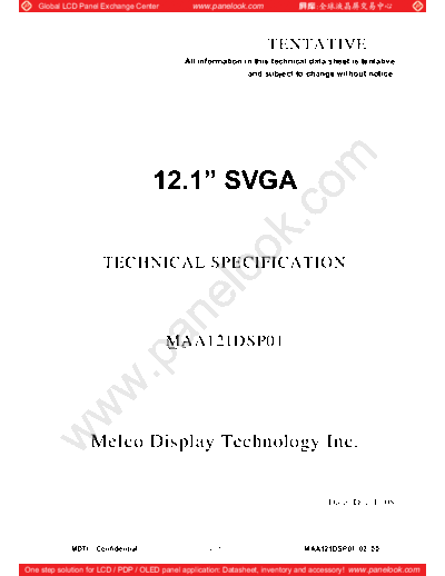 . Various Panel Mitsubishi MDTI MAA121DSP01 0 [DS]  . Various LCD Panels Panel_Mitsubishi_MDTI_MAA121DSP01_0_[DS].pdf