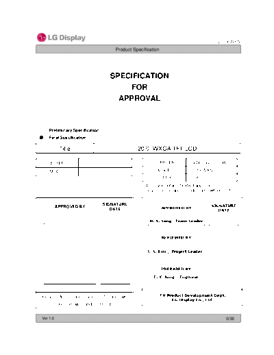 . Various Panel LG Display LC200WXN-SCA1 0 [DS]  . Various LCD Panels Panel_LG_Display_LC200WXN-SCA1_0_[DS].pdf