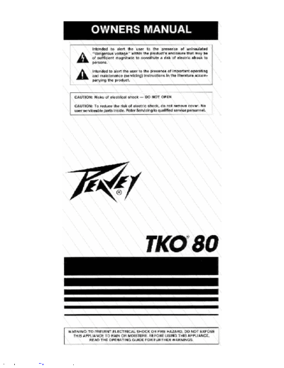 PATROON GENERATOR tko 80  . Rare and Ancient Equipment PATROON GENERATOR PEAVEY Audio TKO80 tko_80.pdf