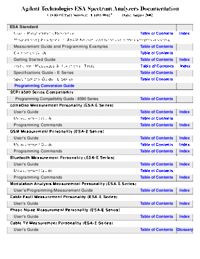 Agilent MAINMENU  Agilent HP ESA E4400 Series Documentation ESA (D) MAINMENU.PDF